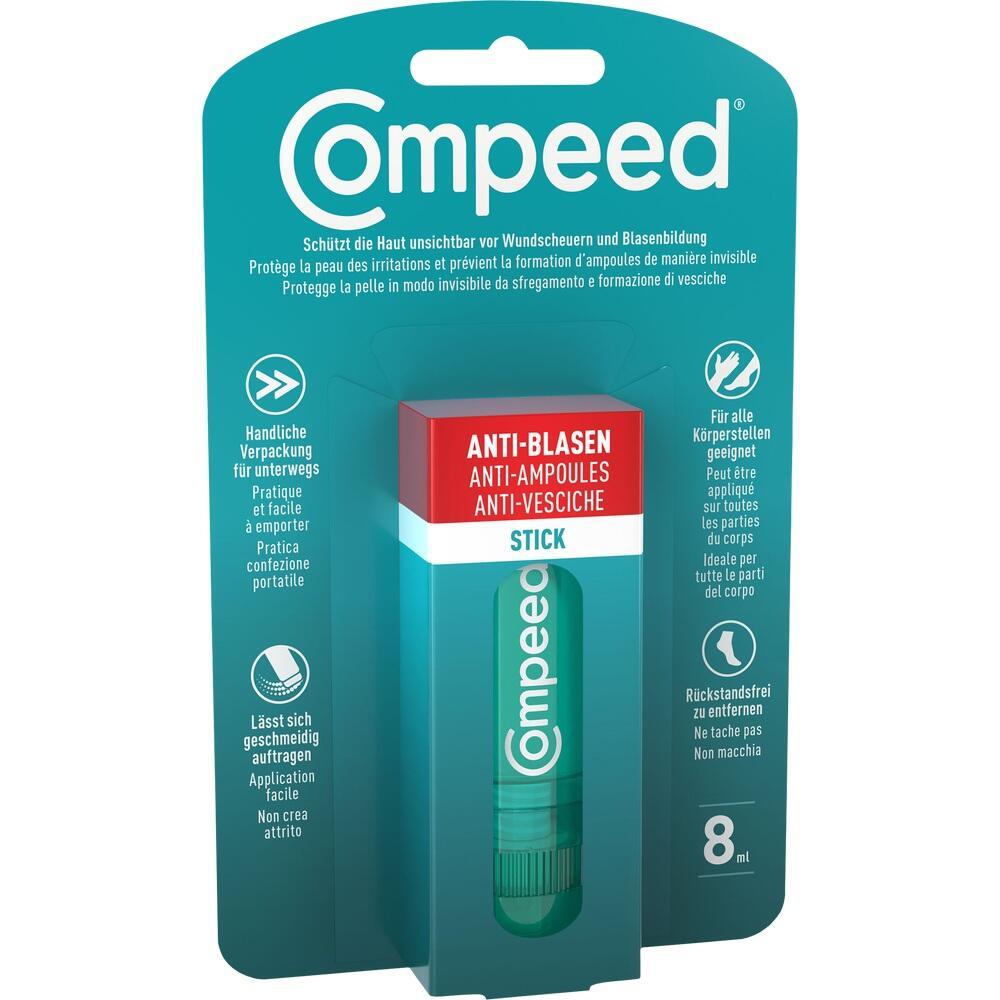Eine Verpackung mit einem Anti-Blasen-Stick der Marke Compeed.