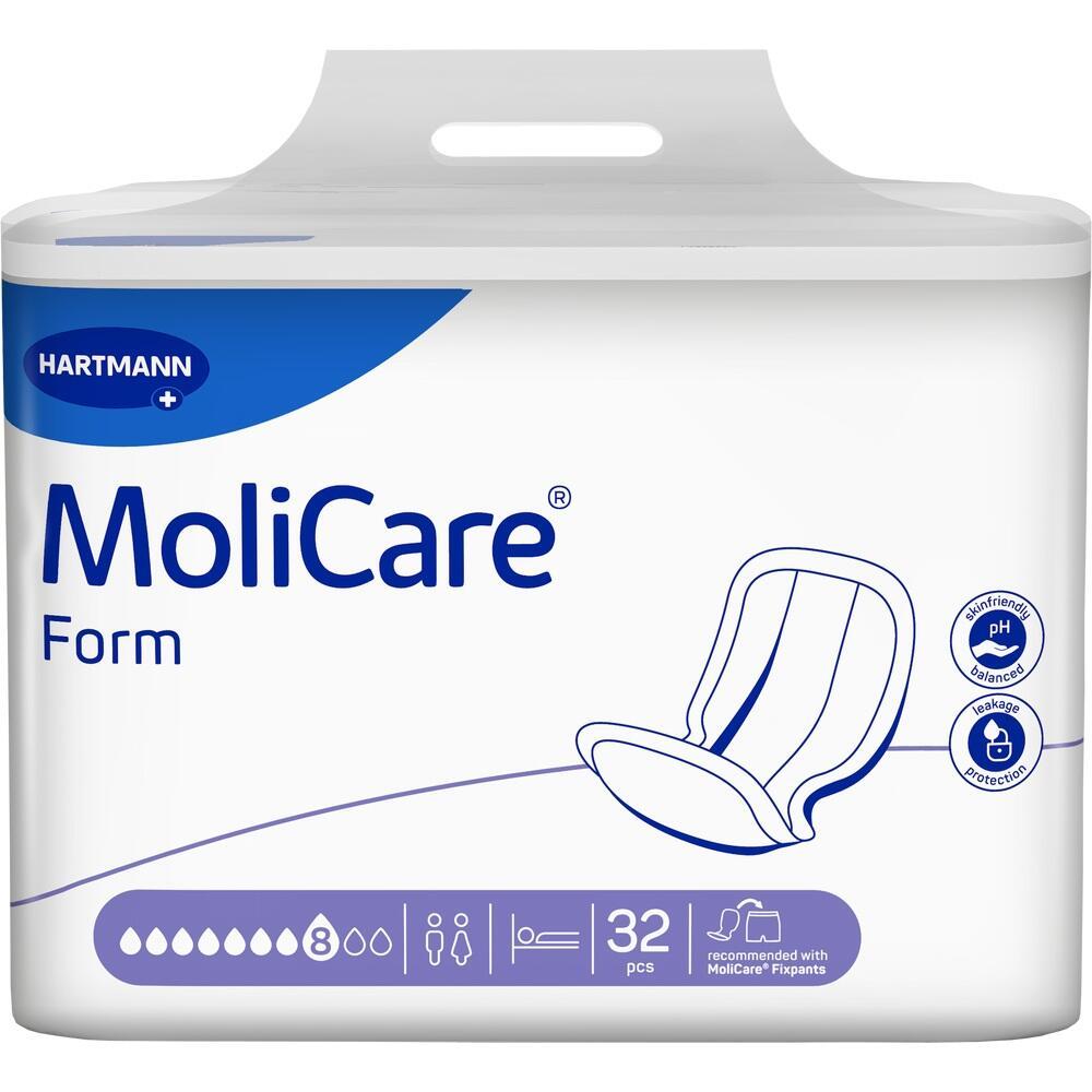 Verpackung von MoliCare Form Einlagen mit 32 St&uuml;ck f&uuml;r Inkontinenz.