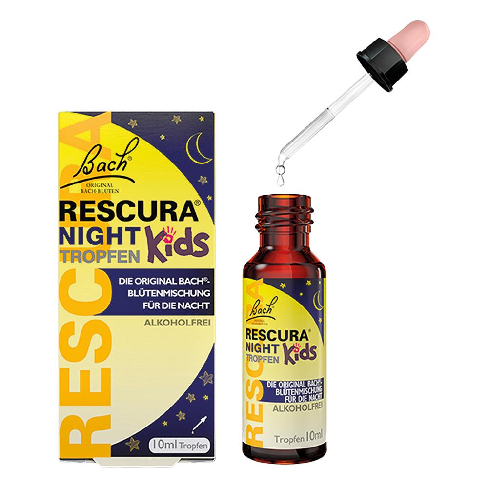 Eine Flasche mit Tropfen f&uuml;r Kinder neben der passenden Verpackung.