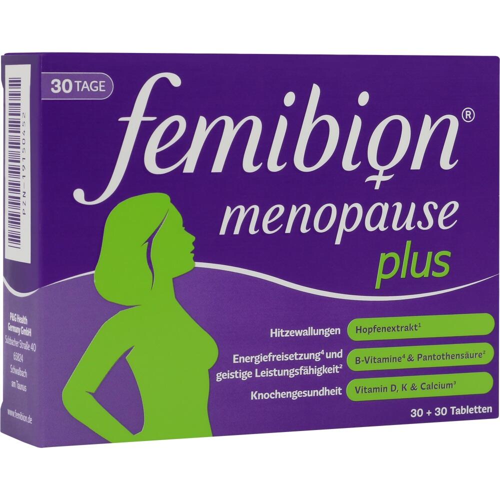 Lila Verpackung eines Nahrungserg&auml;nzungsmittels f&uuml;r die Menopause mit gr&uuml;nem Frauenumriss.